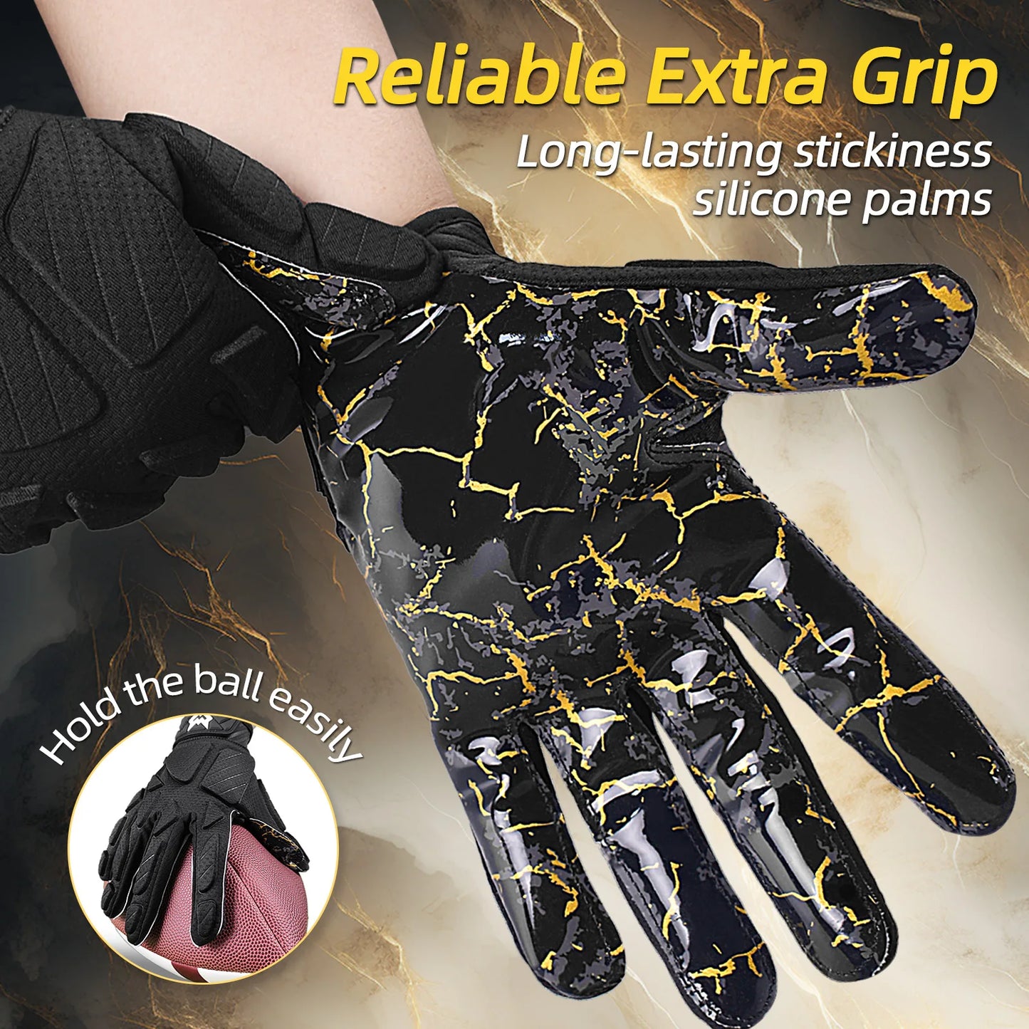 Sticky Padded Receiver Gloves/Lineman Gloves